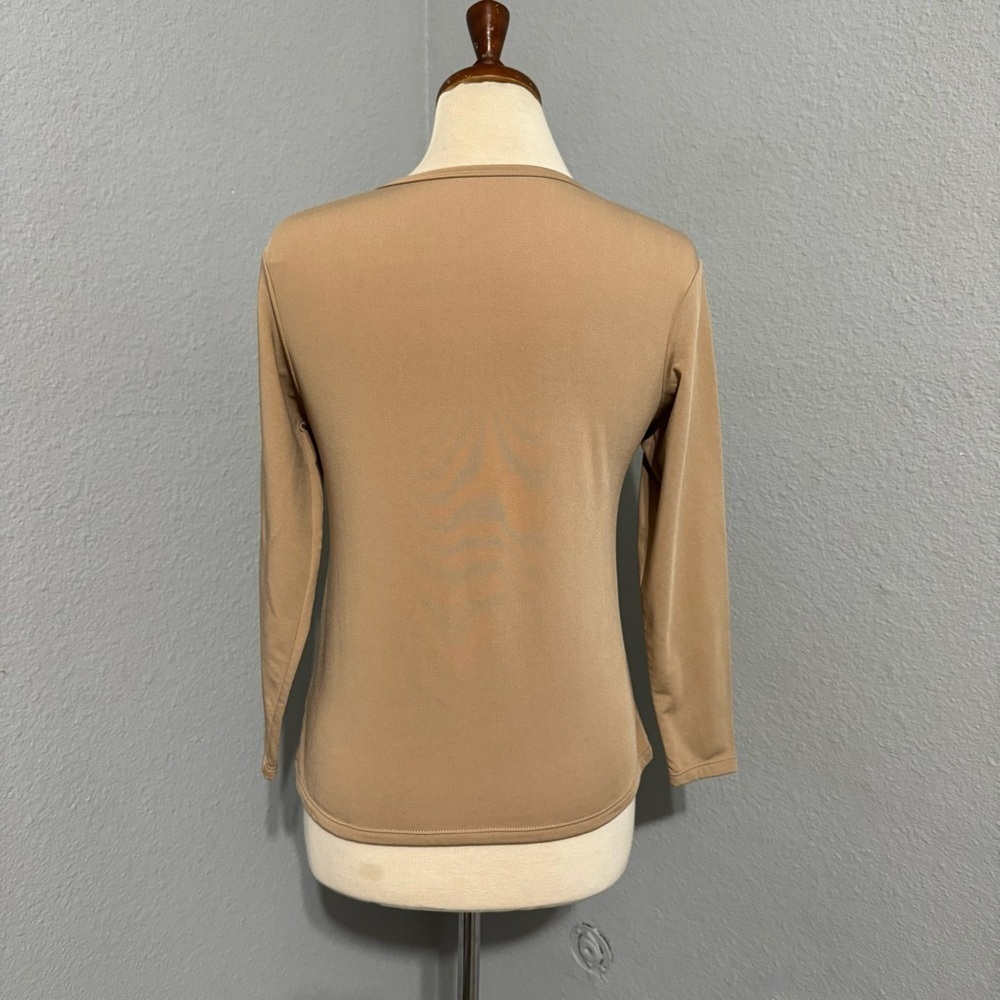 Unique Lingerie Tan Long Sleeves Round‎ Neck Thermo Winter Shirt Size S - Picture 8 of 12
